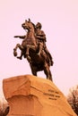 Architecture of Saint-Petersburg, Russia. Saint-Petersburg, Russia. Bronze horseman monument Royalty Free Stock Photo